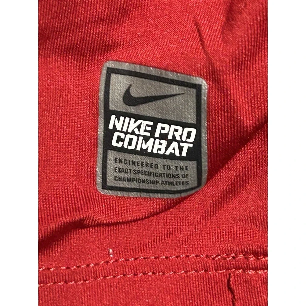 Nike‎ Pro Combat Shirt Boys XL Red Dri-Fit Fitted Training Athletic Youth Sports